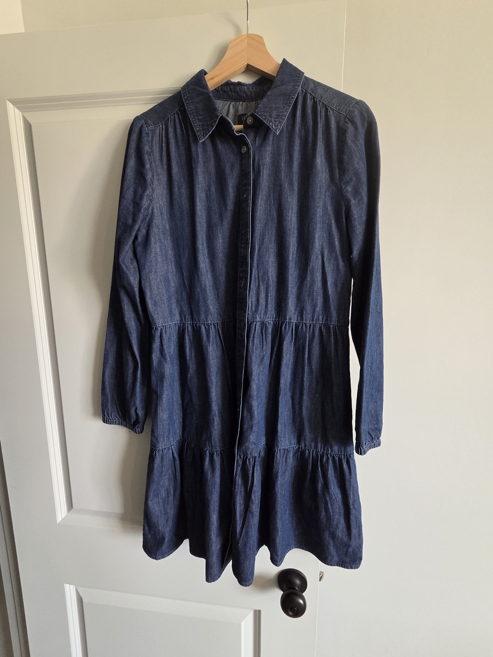 J. Crew Dark Blue Denim Tiered Shirt Dress for Kids